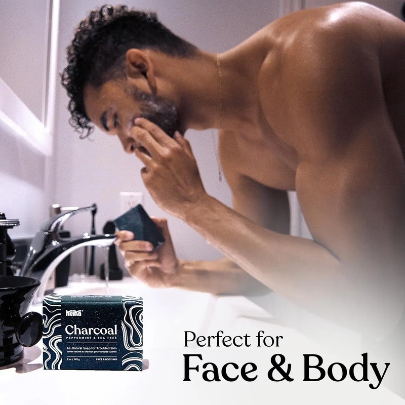 Barra De Jabón Negro Carbón Para Eczema, Psoriasis, Rostro,