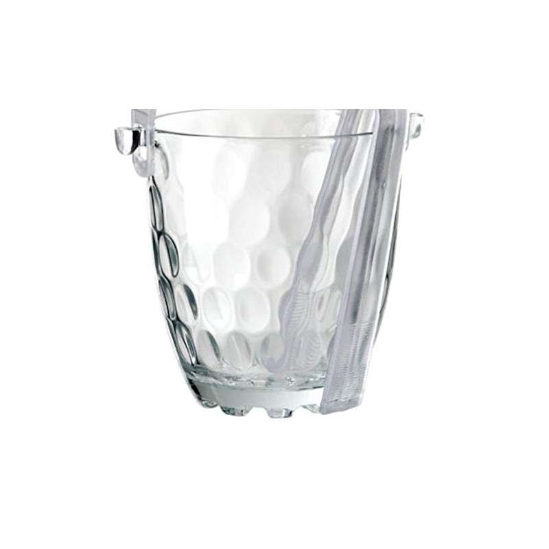 Touch of Elegance Glass Ice Serving Holder Bucket with Tongs