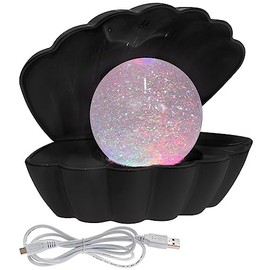 L & P Home & Gifts Lesser & Pavey Black Glitter Pearl Seashell Colour Changing Mood Light