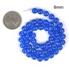 abalorio redondas sueltas de ágata azul de 8 mm para