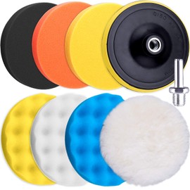 SIQUK 9 Pieces Polishing Pads Kit 75mm Buffing Pads Car Foam Polisher Attachment for Drill, 3 Inch