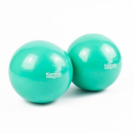 Komodo Weighted Toning Balls - Soft Pilates Yoga Training Pair (Green, 2 x 1kg = 2kg)