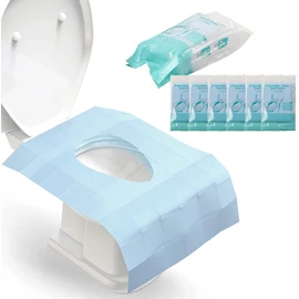 50 fundas desechables para asiento de inodoro, paquete individual para viajes, ideal para entrenamiento de baño y adultos (50 piezas)