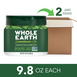 Whole Earth Sweetener Co. Stevia Leaf and Monk Fruit Sweetener, Erythritol Sweetener, 9.8 Ounce (Pack of 2)