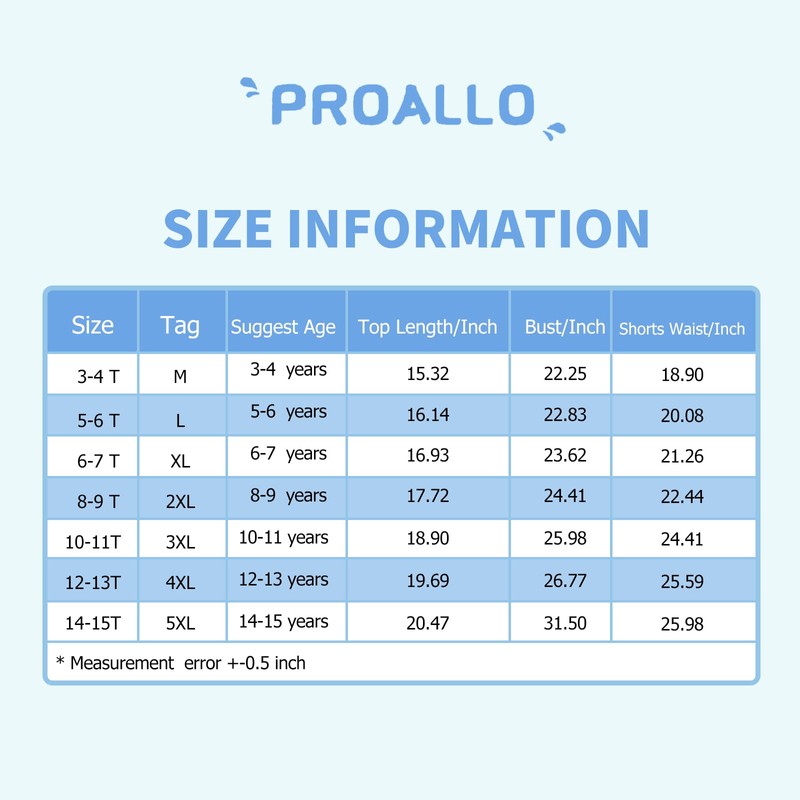 PROALLO Traje de baño de dos piezas para niñas pequeñas