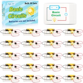 20 Sets STEM Electric Circuit Kit for Kids Age 8-12, Bulk Science Light Bulb Experiments Simple Basic Circuits, Class Projects 2nd 3rd 4th Grade Activities, Classroom Circuit Board Building Kits