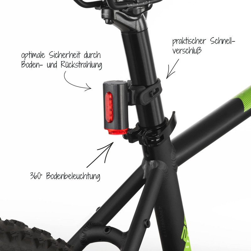 Fischer Twin Rear Light For Bicycle with Innovative 360° Ground