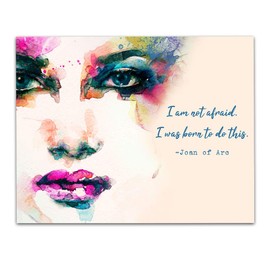 TJ Originals - I am not afraid Bible Quote Decor , Joan of Arc Christian Bible Quote Decor , Bible Verse Wall Print , Bible Quote 11 x 14 Wall Print , Inspirational Poster Gift for Family & Friends , Birthday Gifts for Women (Watercolor Woman)