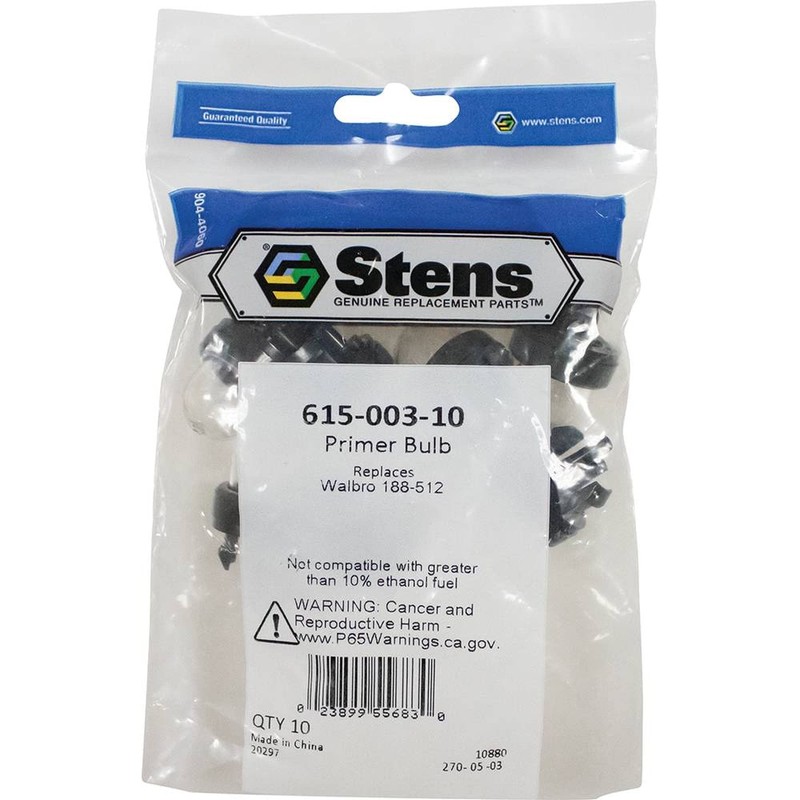 Stens 615-003-10 Primer Bulb Shop Pack, Black