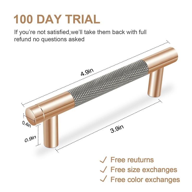 CYX 10 Pack 5 Inch Gold and Grey Cabinet Handles,