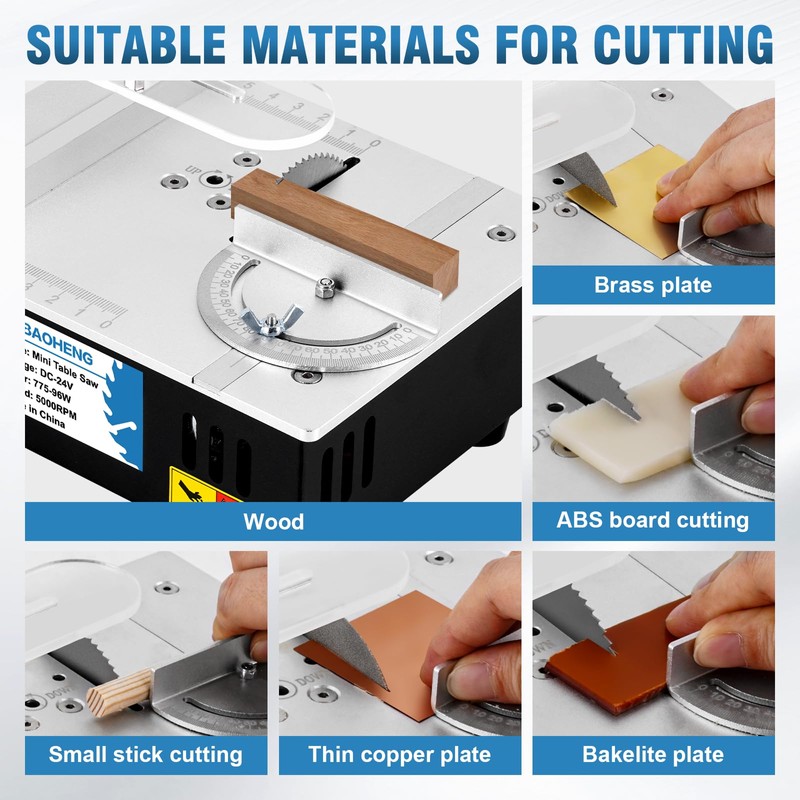 MXBAOHENG Updated Mini Multifunctional Table Saw with Cutting & Sanding