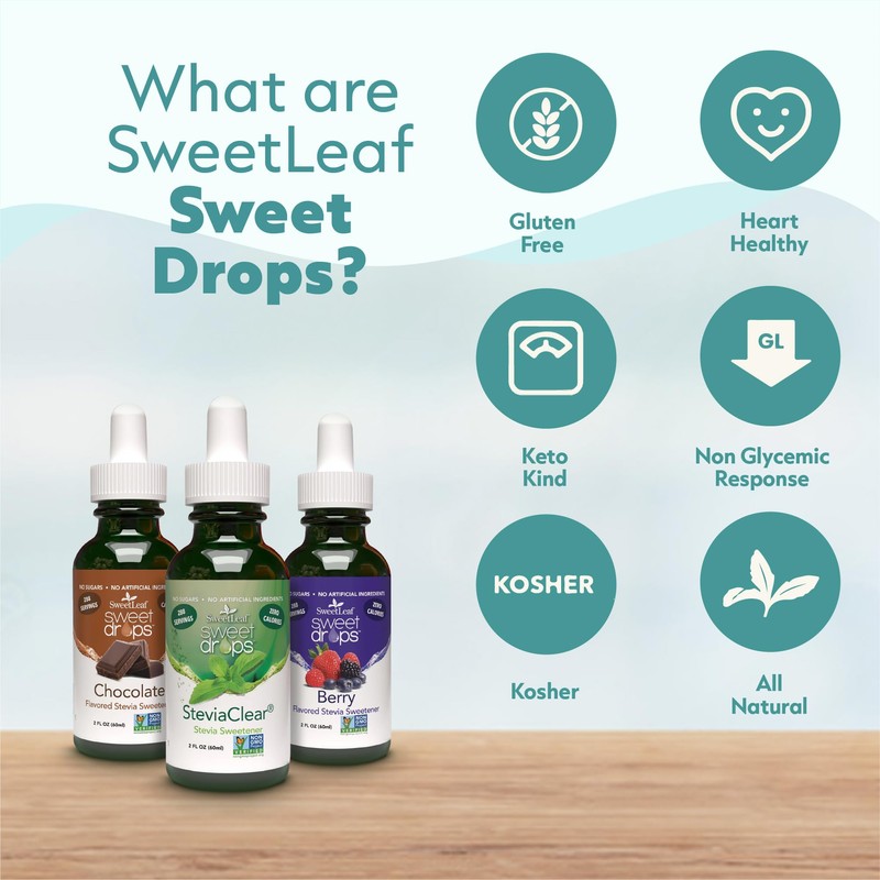 SweetLeaf Stevia Sweet Drops Berry - Liquid Stevia Drops Sweetener,