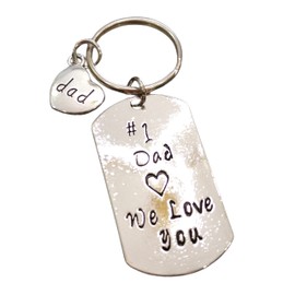 Family Keychain Gift for Father Mother Son Daughter Grandpa Grandma Uncle Aunt Niece Friends, Inspiration, Mother’s Day, Number One Dad, Small