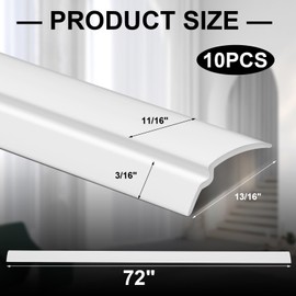 Maasechs 10 Pack 72" Vinyl Snap in Window Glazing Bead Resistant Window Frame Seal Snap in Glazing Bead Vinyl Spline (White)