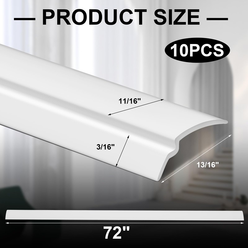 Maasechs 10 Pack 72" Vinyl Snap in Window Glazing Bead
