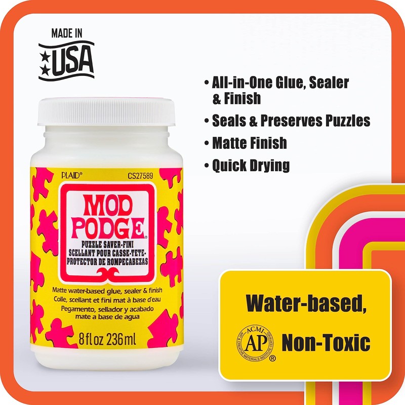 Mod Podge Puzzle Saver, Premium Matte All-in-One Glue, Sealer, and