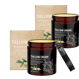 Beef Tallow for Skin, Beef Tallow Cream Organic, Beef Tallow Organic for Skincare, Honey Beef Tallow Cream for Face, Body Moisturising Beef Tallow, Hidratante Para La Piel, Nutre La Piel (Dos piezas)
