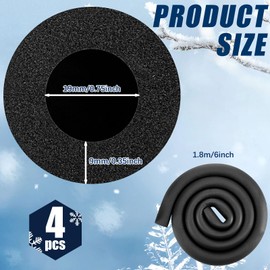 Pangda 4 Pcs 6 ft Pipe Insulation Foam Tube 3/4 Inch ID Foam Tubing Black Pipe Cover Heat Preservation for Outdoor Water Pipe Insulation,AC Unit, Guitar Stands, Exercise Machine Handle and Roof Rack