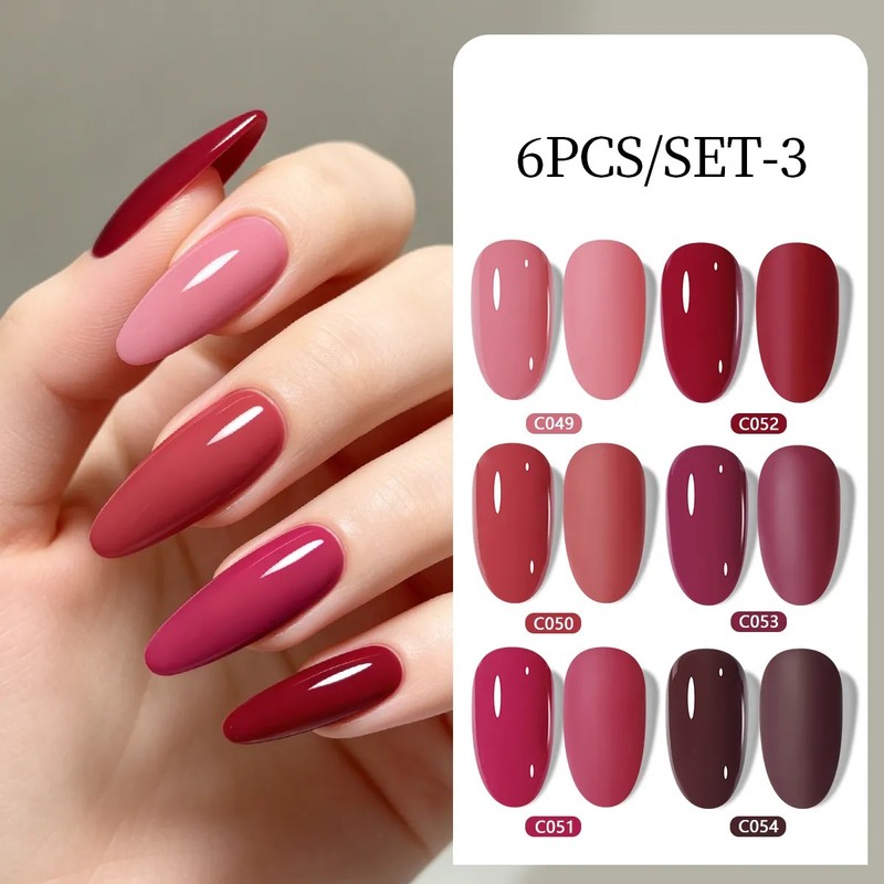 6 Pcs Gel Semipermanente Color Gel Esmalte De Uñas Esmaltes