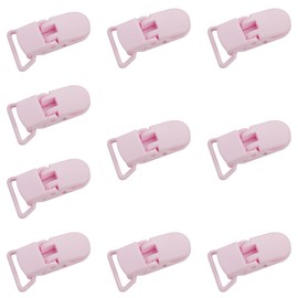 10-Pack Pacifier Clip Replacement Ends - BPA-Free Plastic Fasteners for DIY Baby Crafts, Sewing Bibs & Blankets Straps (3/4 Inch, Pink)