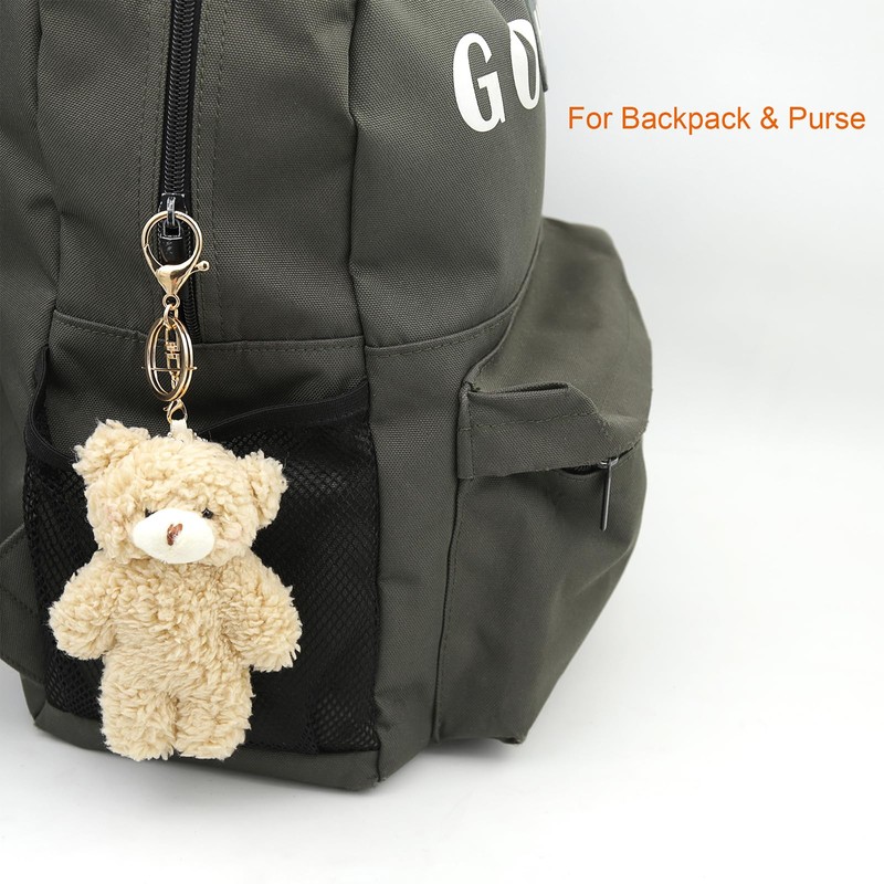 LOHGOU Cute Mini Bear Keychain Stuffed Animal Bear Charm Bag