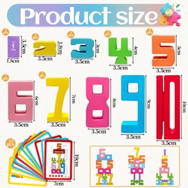 ZHAO GE Wooden Number Building Blocks, Pack of 20 Wooden Number Blocks, Children's Toy from 3 Years, Number Blocks, Wooden Building Blocks, Gifts for Girls, Boys, Children