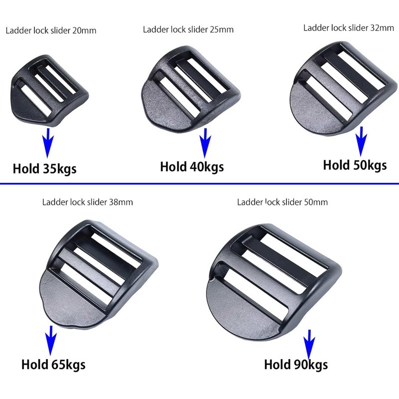 Ladder Lock Slider 20mm,25mm,32mm,38mm,50mm Plastic Ladderlock Slider Buckle Ladder Sliders