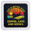 Patches Velcro "LIF IS BETTER WITH COFFEE, CATS AND BOOKS."
