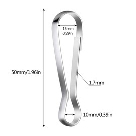 Liwein 100 pieces flagpole clip 50mm metal lanyard hook stainless steel flagpole clip flagpole fastening snap spring clips for eyelet flag clothesline key ring