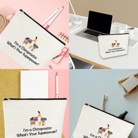 Chiropractor Graduation Gifts for Therapists Women Thank You Therapist Gifts for Chiropractors Retirement Birthday Gifts for Chiropractor Cosmetic Gift Bag for Physical Therapist Makeup Cosmetic Case