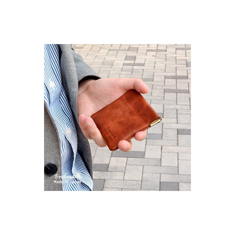 (EndMark) Genuine Leather Coin Case, Bag Type, Made in Japan,