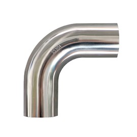 KOTVTM 2.75" Stainless Exhaust Elbow 90° Mandrel Bend Elbow - 14GA/. 078" Wall - 2" Leg - SS304 Stainless Steel Elbow Exhaust Piping for Car Exhaust Pipe Modified, Stair Handrail, etc (OD: 2.75 Inch)