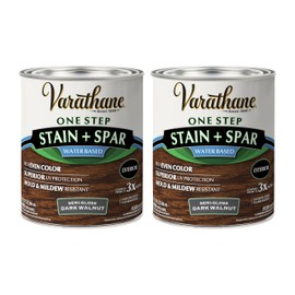 Varathane Semi-Gloss Water-Based Exterior Spar Urethane, Quart, Dark Walnut, 2 Pack