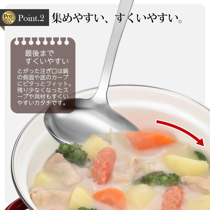 Shimomura Industry PG-205 Professional Grade Horizontal Mouth Ladle, Dishwasher Safe,
