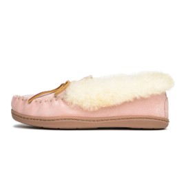 Minnetonka Womens Alpine Sheepskin Moccasin, Pink Blush, Size 8
