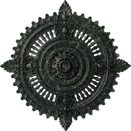 Ekena Millwork CM29HYPTC Haylynn Ceiling Medallion, 29 1/8"OD x 1 1/4"ID x 4"P, Hand-Painted Painted Turtle Crackle