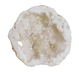 KYEYGWO Irregular Titanium Coated Crystal Geode Mineral Cluster Specimen Gemstone Decorative Stones Ornament, White