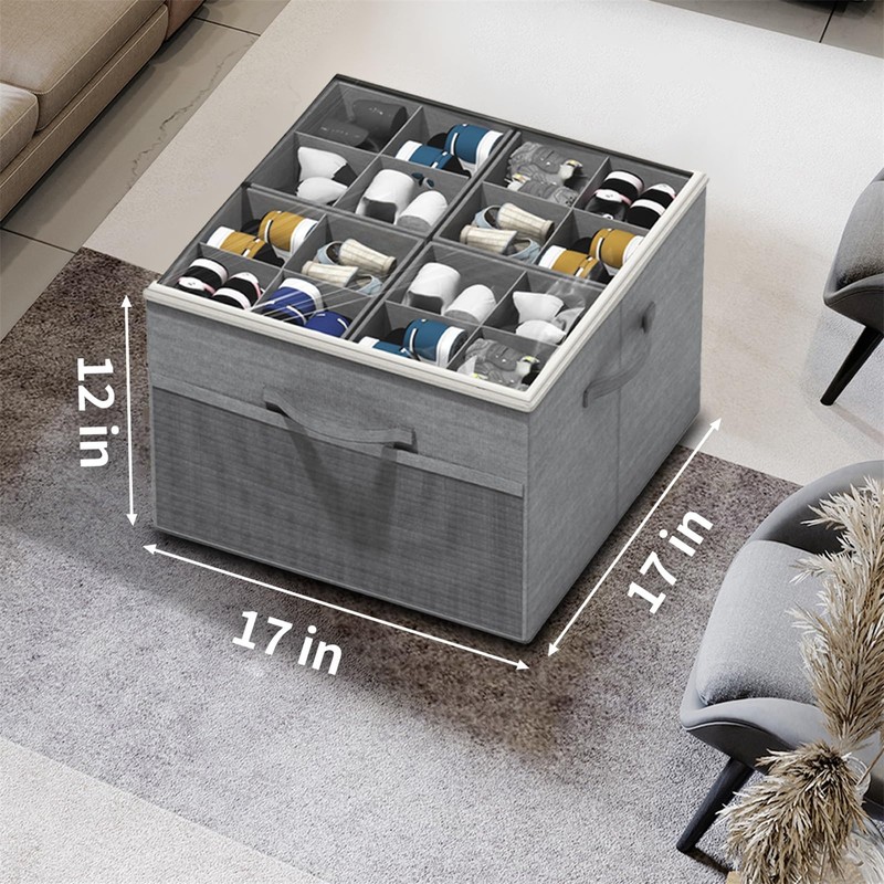 Aokeyee Shoe Organizer for Closet,2 Pack Foldable Shoe Storage Organizer