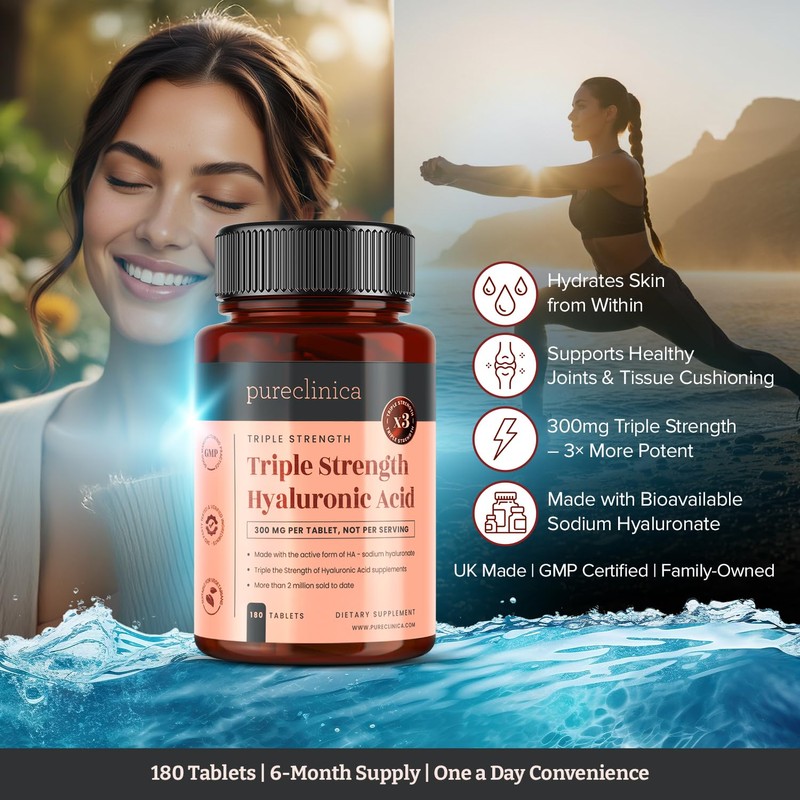 Triple Strength Hyaluronic Acid 300mg x 360 Tablets (2 Bottles