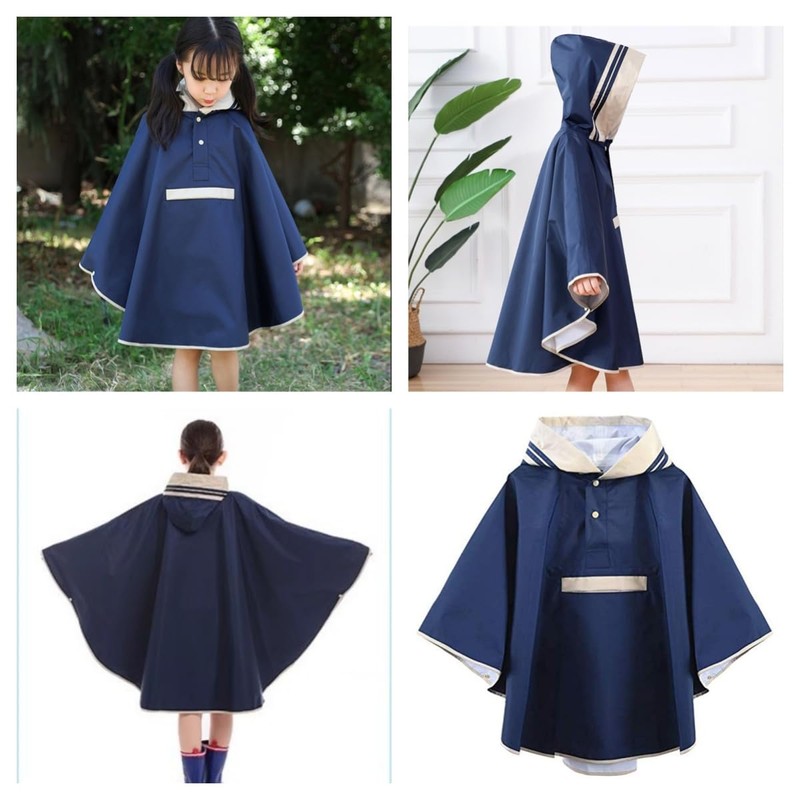 SATiNU Rainwear Raincoat Kids' Cover, Poncho Type, Unisex, Rain Gear,