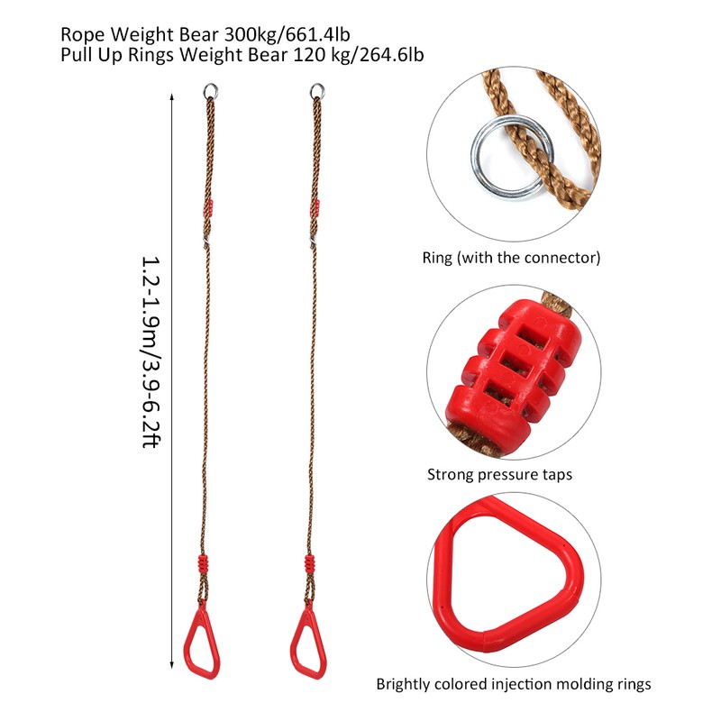 Children Adult Pull up Rings Plastic Trapeze Swing Triangular Gym