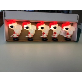 The Home Depot 4 In. 5-Light White Peanuts Led Battery Operated Santa Snoopy NEW Unopened Box