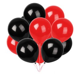 Latex balloons 100 pcs 12 inch ：Red and black latex balloons