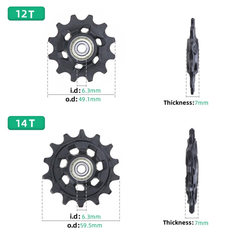 Juego de poleas de cambio trasero para bicicleta compatible con