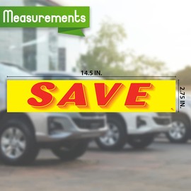 Versa Tags Dealership Stickers 12 Pack of Stickers Car Lot Windshield Slogan Decals RV Truck Auto Dealer Window for Save Stickers Red On Yellow