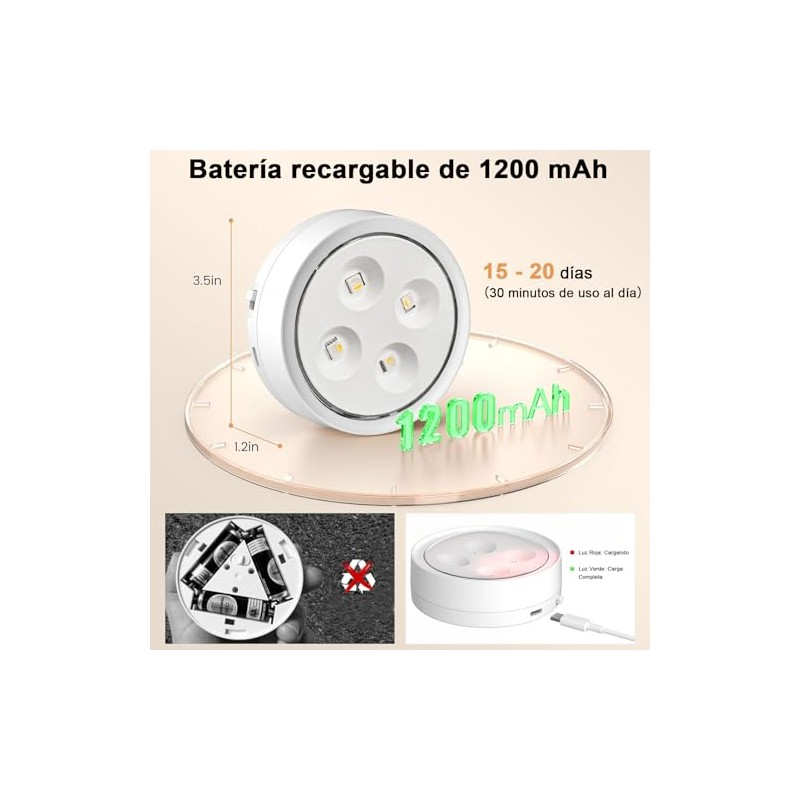 Luz de LED Noche Recargables 6 Pack,Luces para Cocina 13