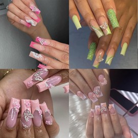 Butterfly Nail Charms with Diamond Design 3D Metal Butterfly Charms for Women Girls Silver Butterfly Nail Decoration Supplies DIY Manicure 10Pcs