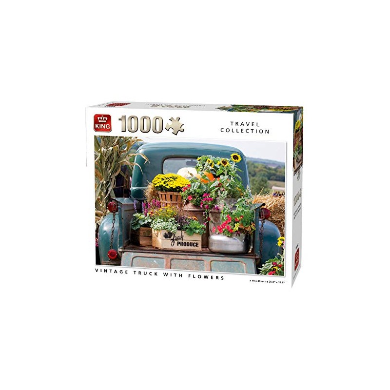 Vintage Truck with Flowers Jigsaw Puzzle 1000-Piece