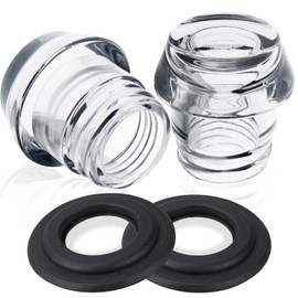 Coffee Percolator Plastic Knob Top and Washer Rings Compatible with Farberware Yosemite Coffee Percolators, Fit for Farberware Coffee Maker Replacement Parts,Transparent Coffee Percolator Top 2 Sets ﻿