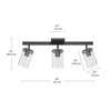 Globe Electric 64000117 24" 3-Light Track Lighting, Matte Black, Seeded
